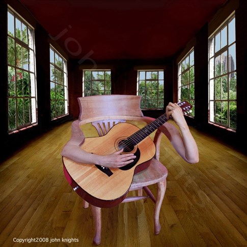 Chair and guitar